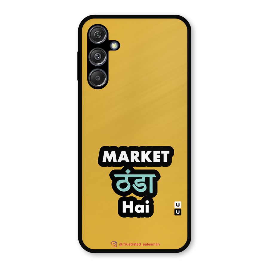 Market Thanda Hai Mustard Yellow Metal Back Case for Galaxy M34 5G