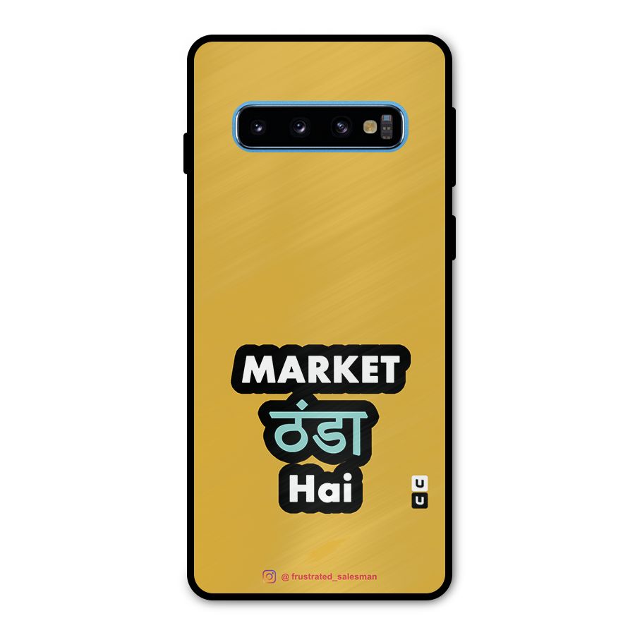 Market Thanda Hai Mustard Yellow Metal Back Case for Galaxy S10
