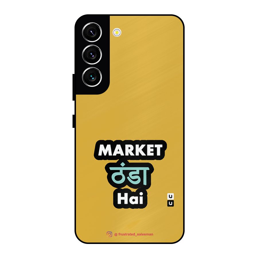 Market Thanda Hai Mustard Yellow Metal Back Case for Galaxy S22 5G