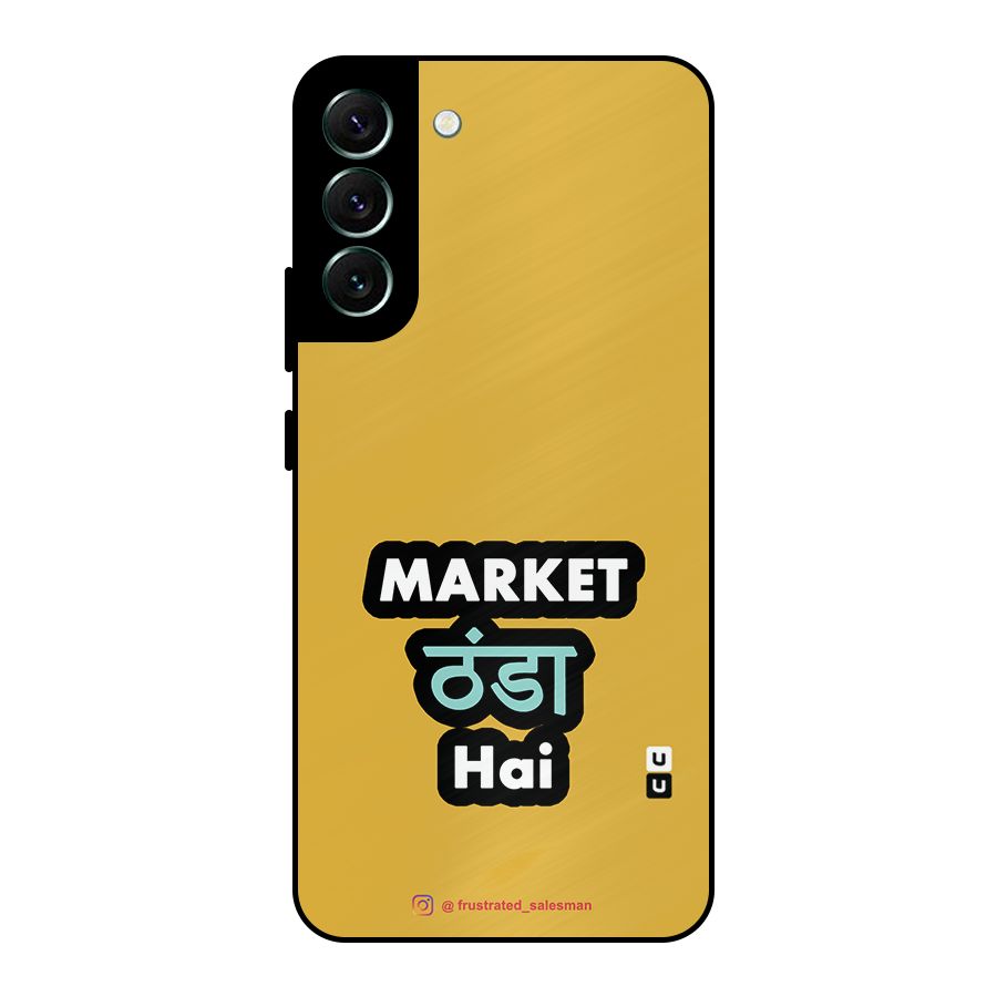 Market Thanda Hai Mustard Yellow Metal Back Case for Galaxy S22 Plus 5G