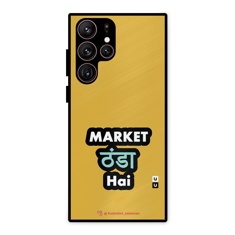 Market Thanda Hai Mustard Yellow Metal Back Case for Galaxy S22 Ultra 5G