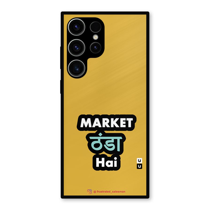 Market Thanda Hai Mustard Yellow Metal Back Case for Galaxy S23 Ultra