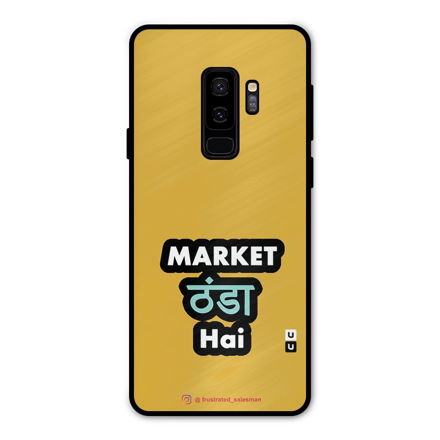 Market Thanda Hai Mustard Yellow Metal Back Case for Galaxy S9 Plus