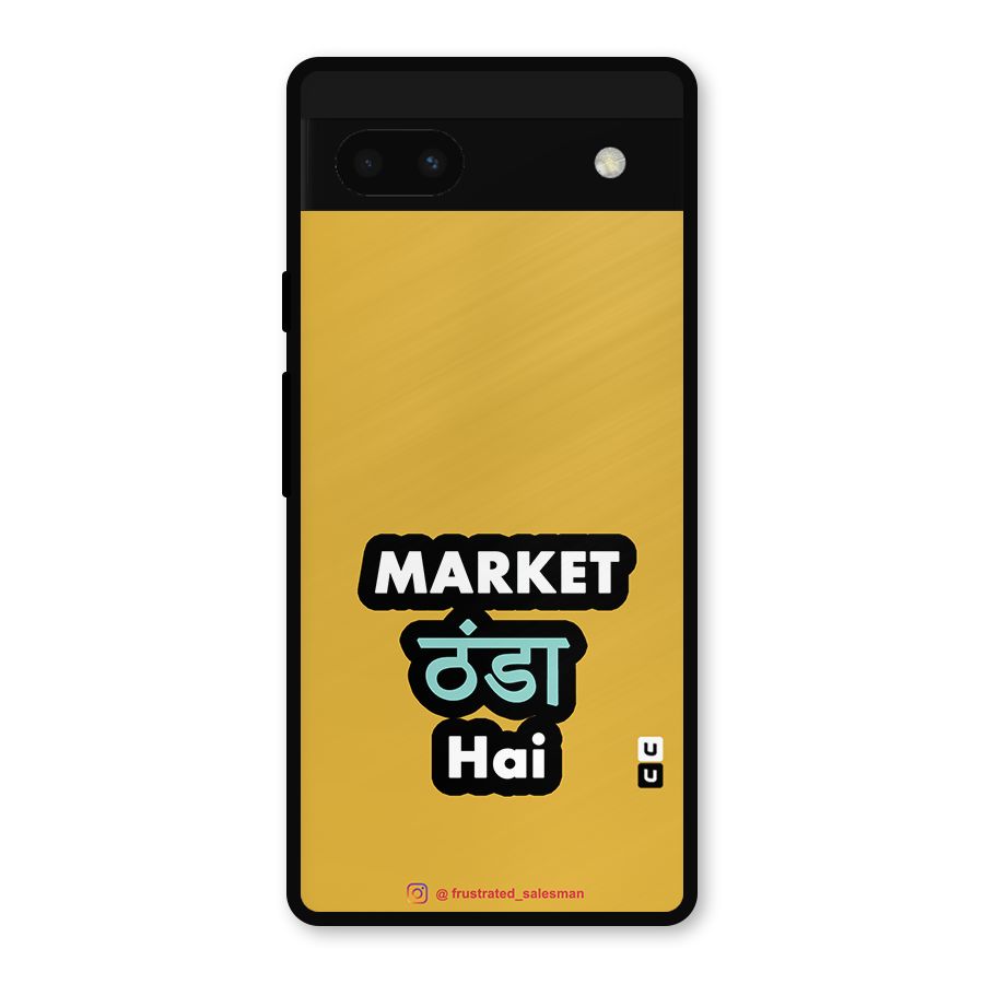 Market Thanda Hai Mustard Yellow Metal Back Case for Google Pixel 6a
