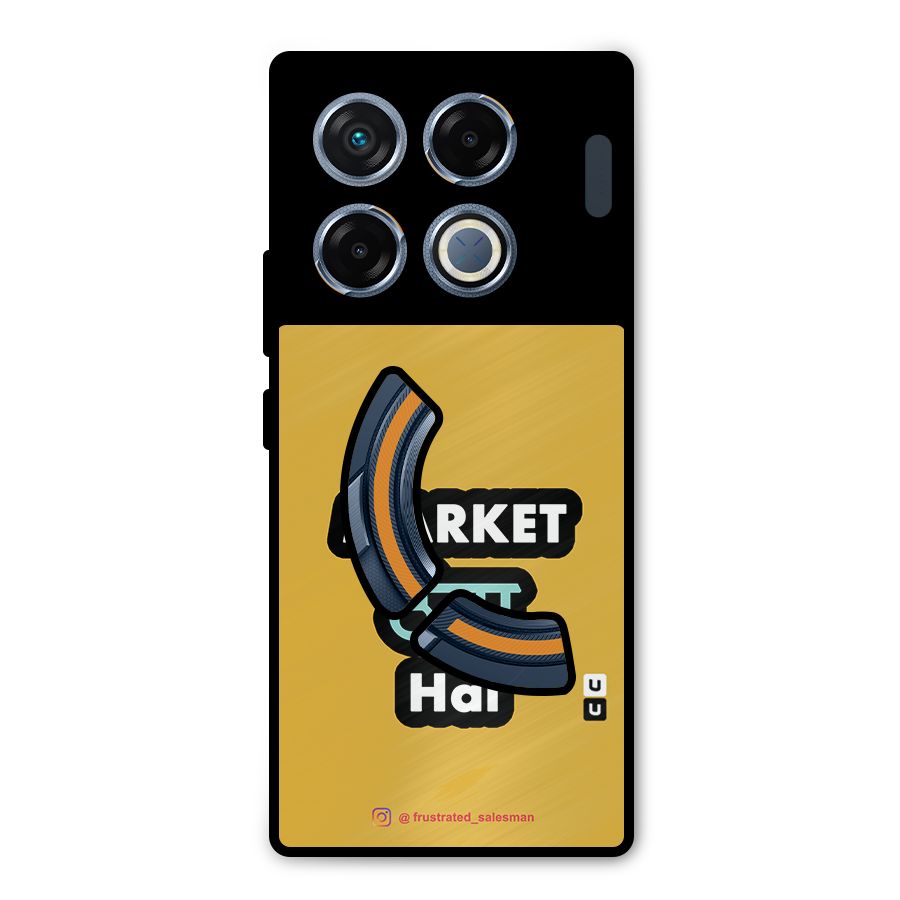 Market Thanda Hai Mustard Yellow Metal Back Case for Infinix GT 20 Pro