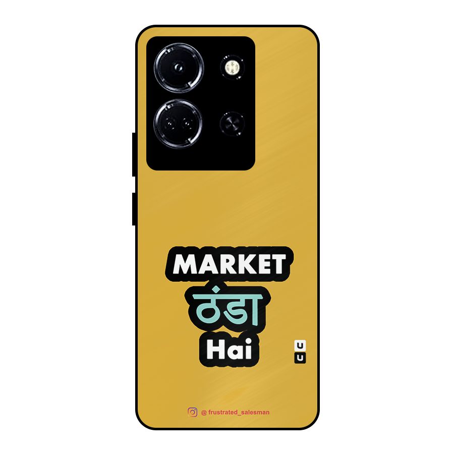 Market Thanda Hai Mustard Yellow Metal Back Case for Infinix Note 30 5G
