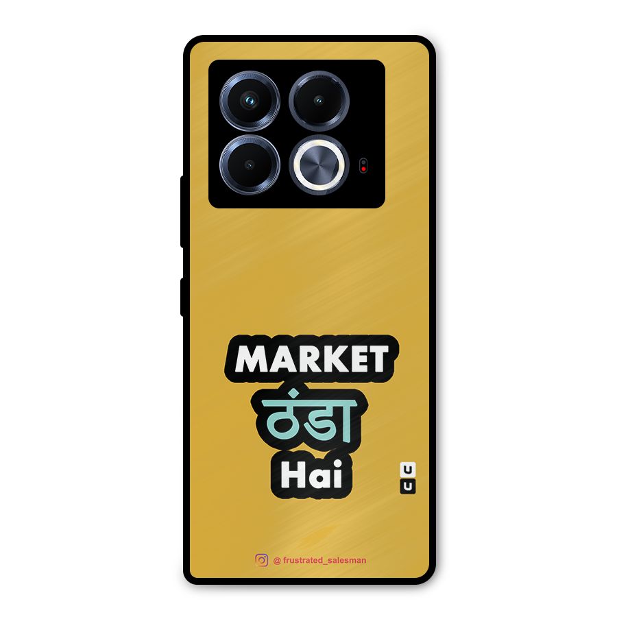 Market Thanda Hai Mustard Yellow Metal Back Case for Infinix Note 40 5G