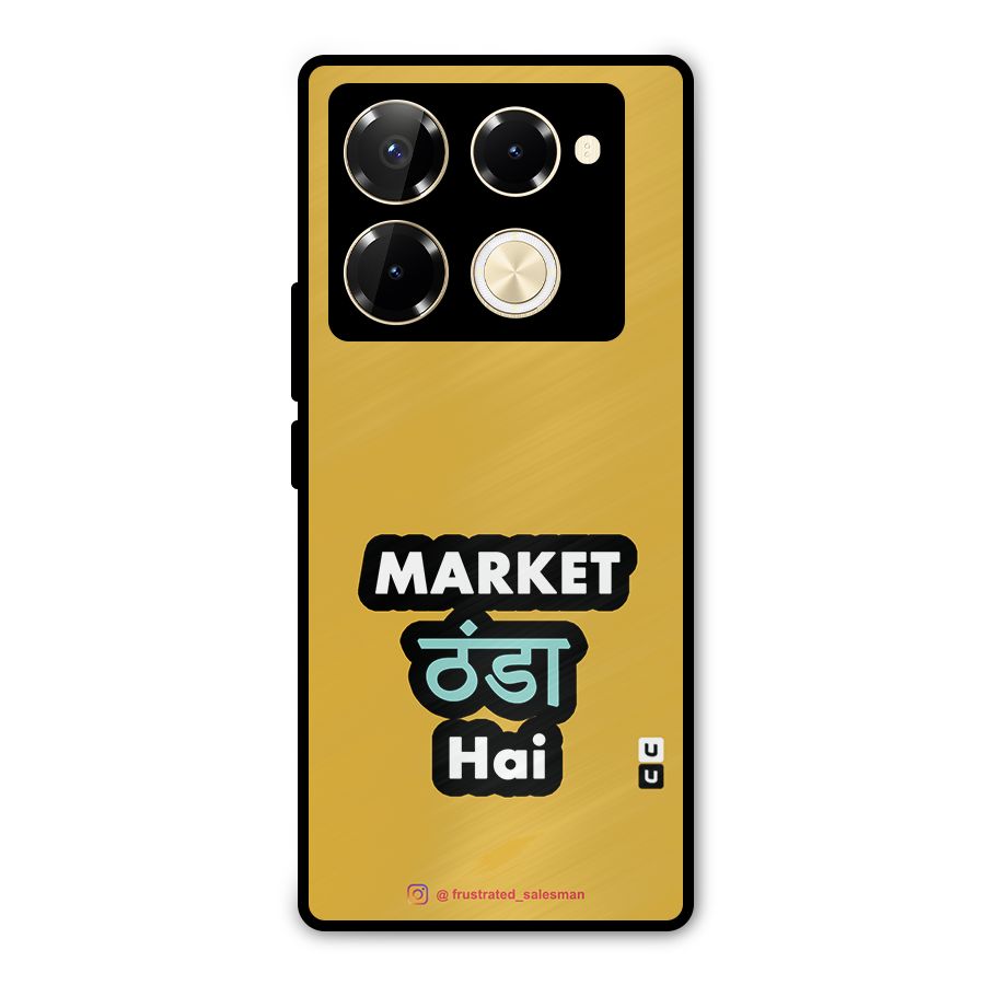 Market Thanda Hai Mustard Yellow Metal Back Case for Infinix Note 40 Pro Plus
