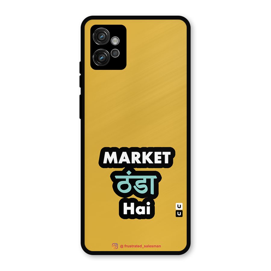 Market Thanda Hai Mustard Yellow Metal Back Case for Moto G32