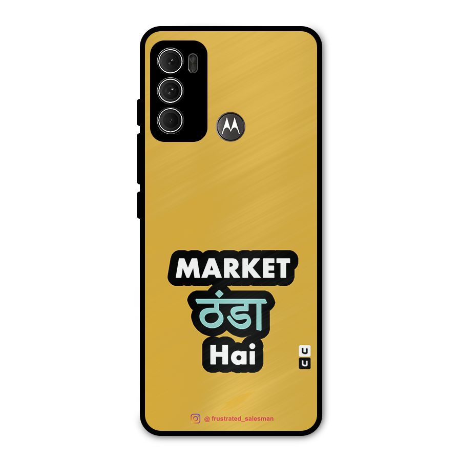 Market Thanda Hai Mustard Yellow Metal Back Case for Moto G60