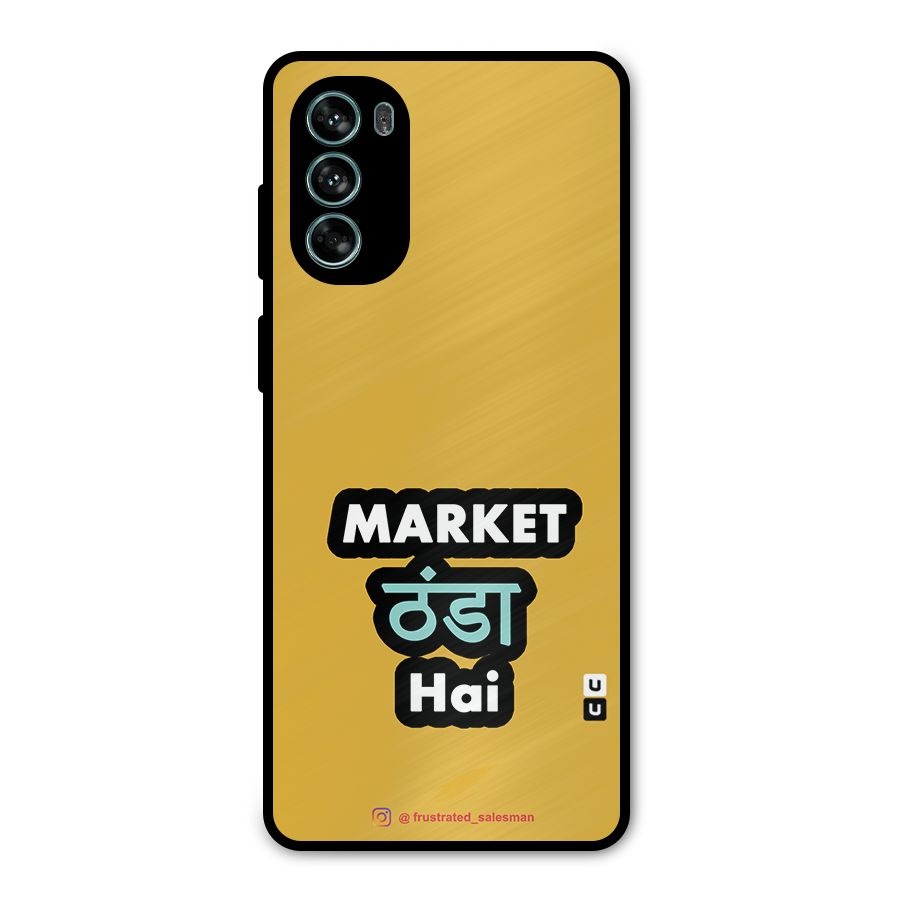 Market Thanda Hai Mustard Yellow Metal Back Case for Moto G62