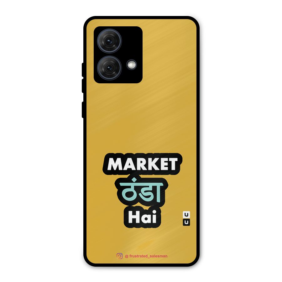 Market Thanda Hai Mustard Yellow Metal Back Case for Moto G84