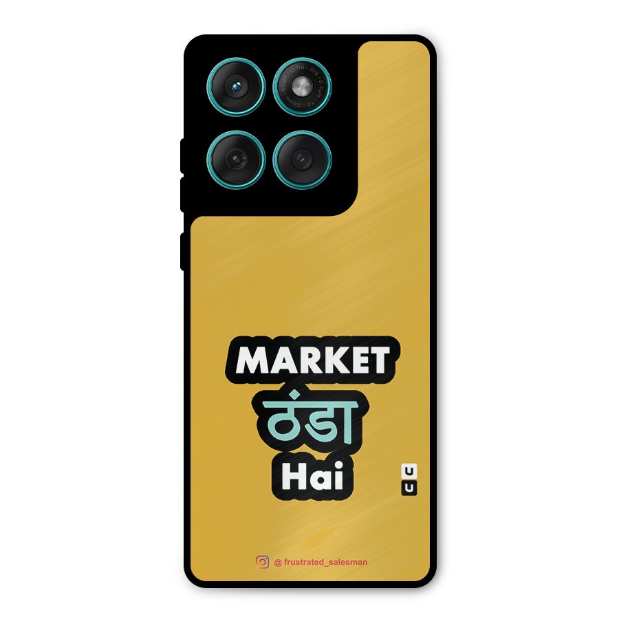 Market Thanda Hai Mustard Yellow Metal Back Case for Motorola Edge 60 Fusion