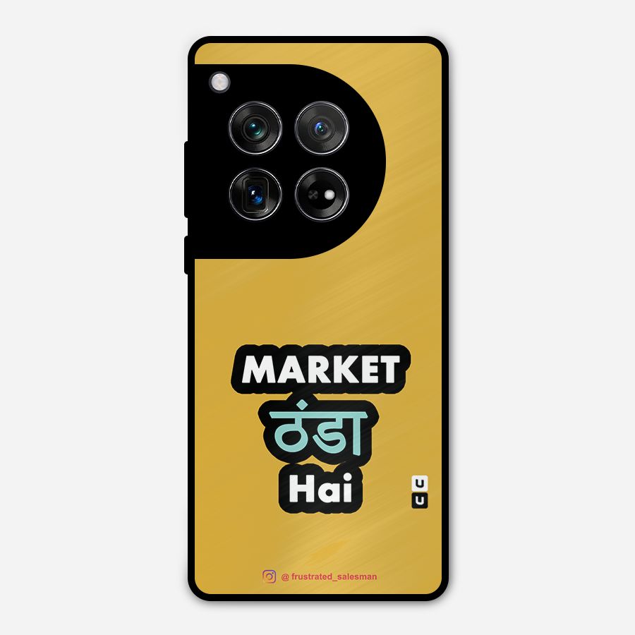 Market Thanda Hai Mustard Yellow Metal Back Case for OnePlus 12