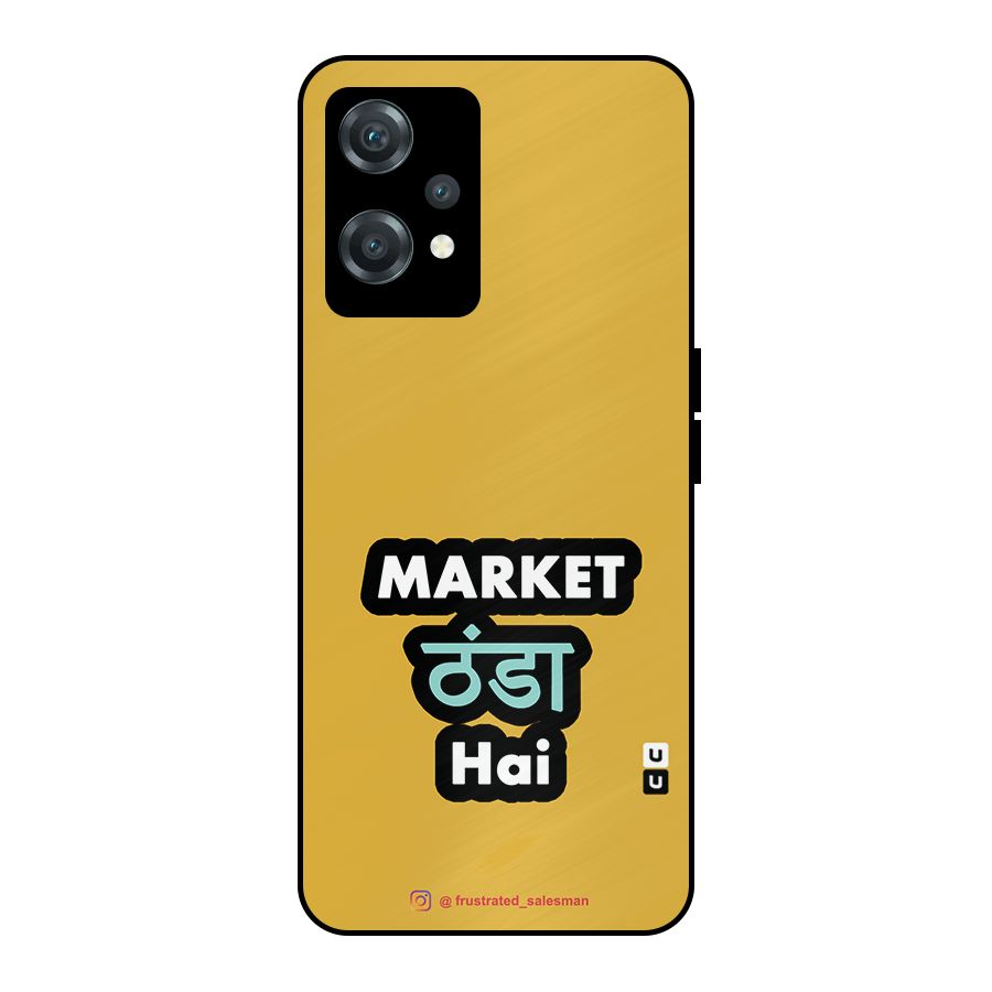 Market Thanda Hai Mustard Yellow Metal Back Case for OnePlus Nord CE 2 Lite 5G