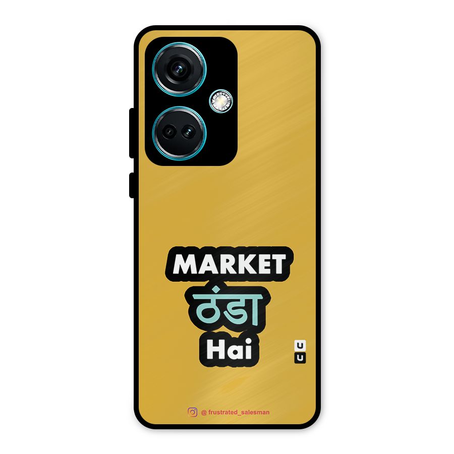 Market Thanda Hai Mustard Yellow Metal Back Case for OnePlus Nord CE 3 5G