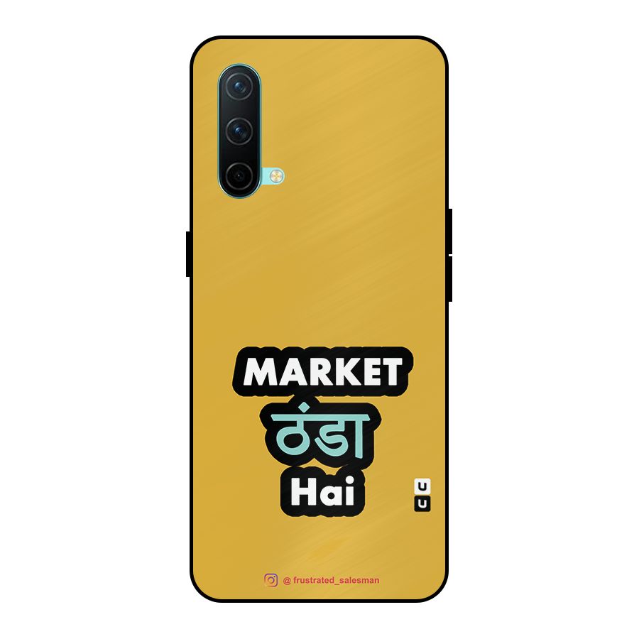 Market Thanda Hai Mustard Yellow Metal Back Case for OnePlus Nord CE 5G