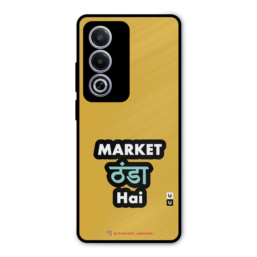 Market Thanda Hai Mustard Yellow Metal Back Case for Oppo A3 Pro
