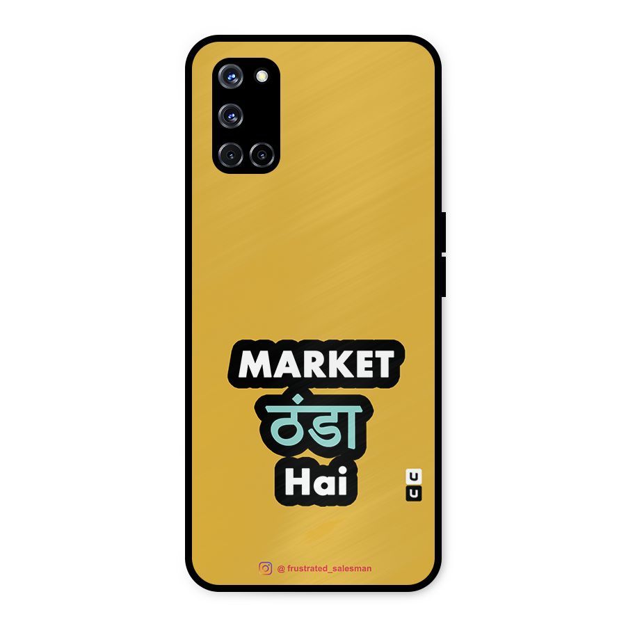 Market Thanda Hai Mustard Yellow Metal Back Case for Oppo A52