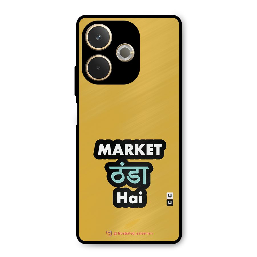 Market Thanda Hai Mustard Yellow Metal Back Case for Oppo A5 Pro