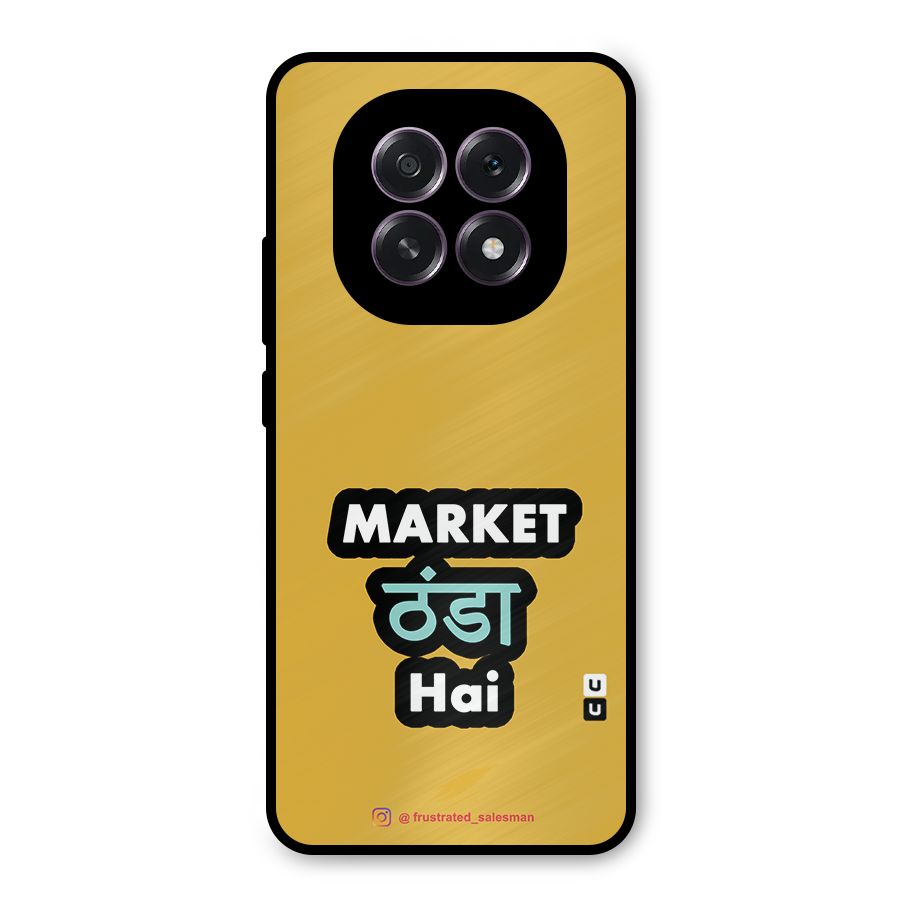 Market Thanda Hai Mustard Yellow Metal Back Case for Oppo F29