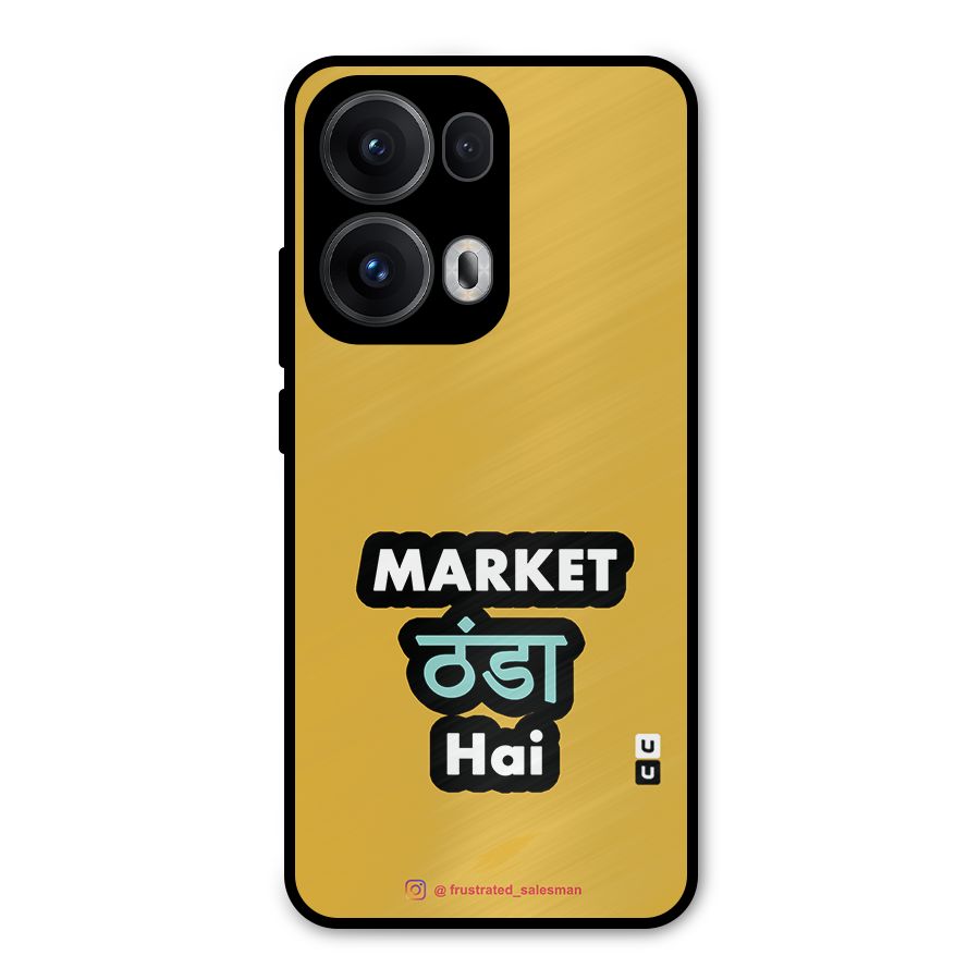 Market Thanda Hai Mustard Yellow Metal Back Case for Oppo Reno13 Pro