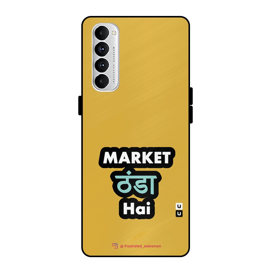 Market Thanda Hai Mustard Yellow Metal Back Case for Oppo Reno4 Pro