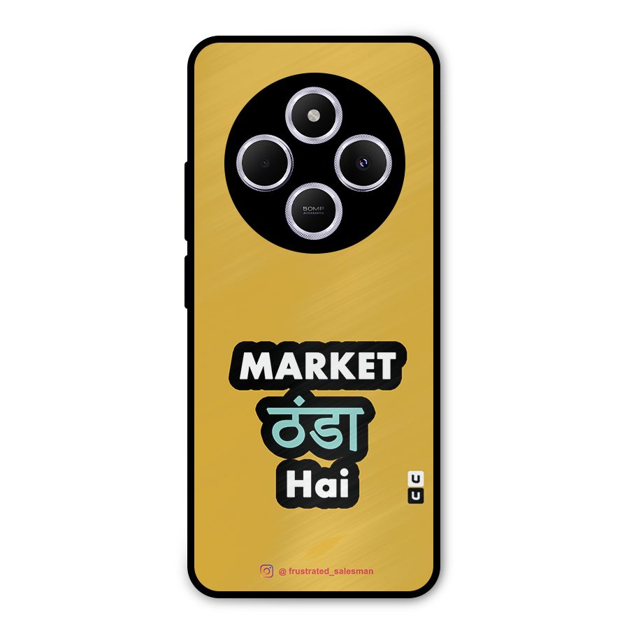 Market Thanda Hai Mustard Yellow Metal Back Case for Poco C75 5G