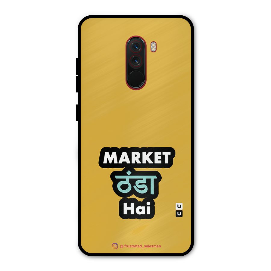 Market Thanda Hai Mustard Yellow Metal Back Case for Poco F1