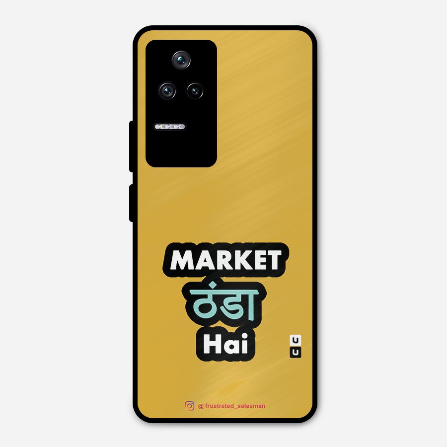 Market Thanda Hai Mustard Yellow Metal Back Case for Poco F4 5G