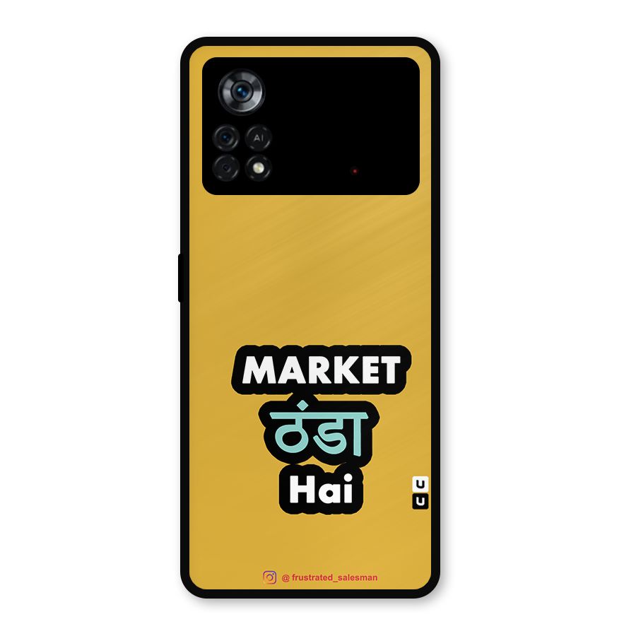 Market Thanda Hai Mustard Yellow Metal Back Case for Poco X4 Pro 5G