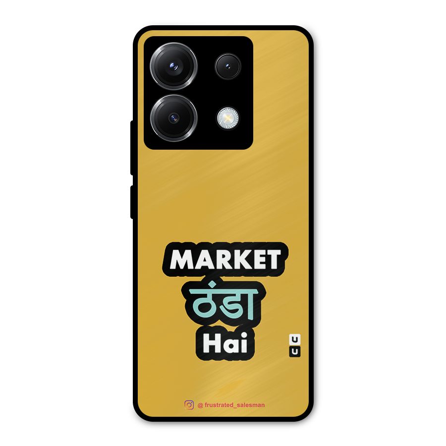 Market Thanda Hai Mustard Yellow Metal Back Case for Poco X6