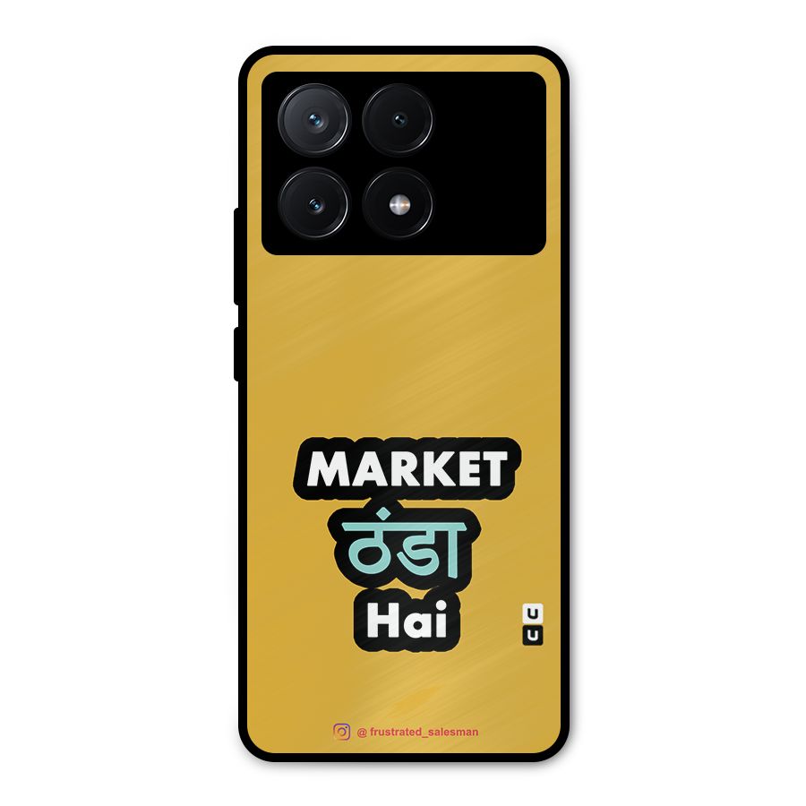 Market Thanda Hai Mustard Yellow Metal Back Case for Poco X6 Pro