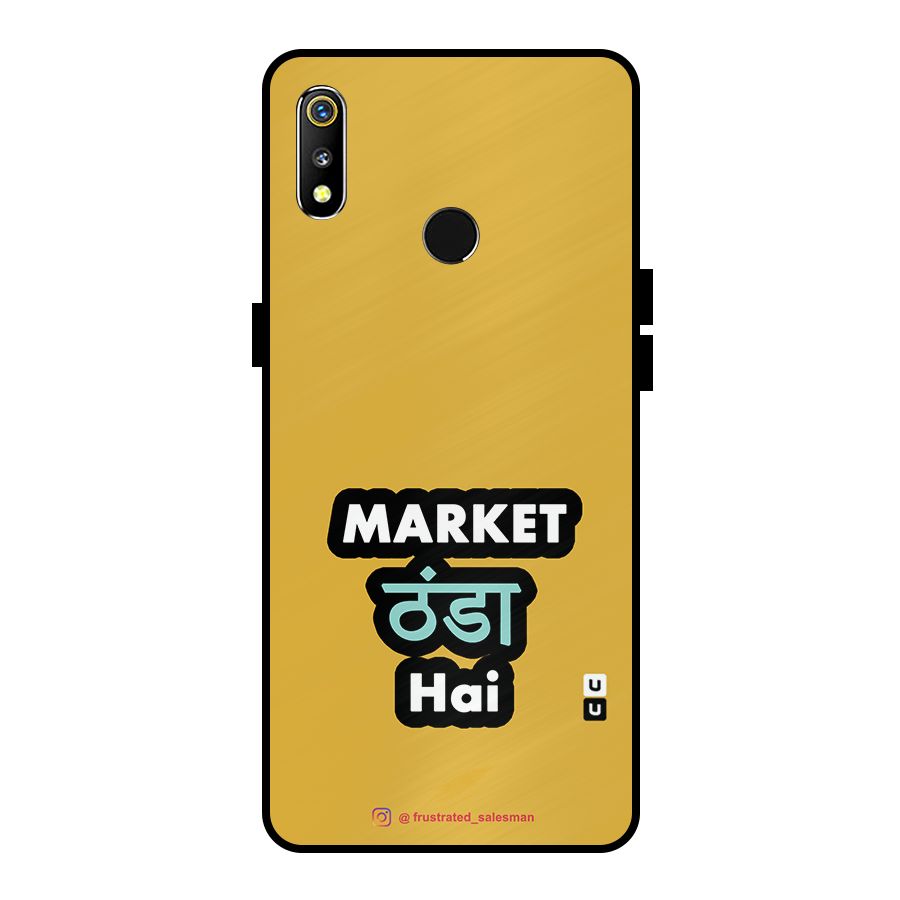 Market Thanda Hai Mustard Yellow Metal Back Case for Realme 3i