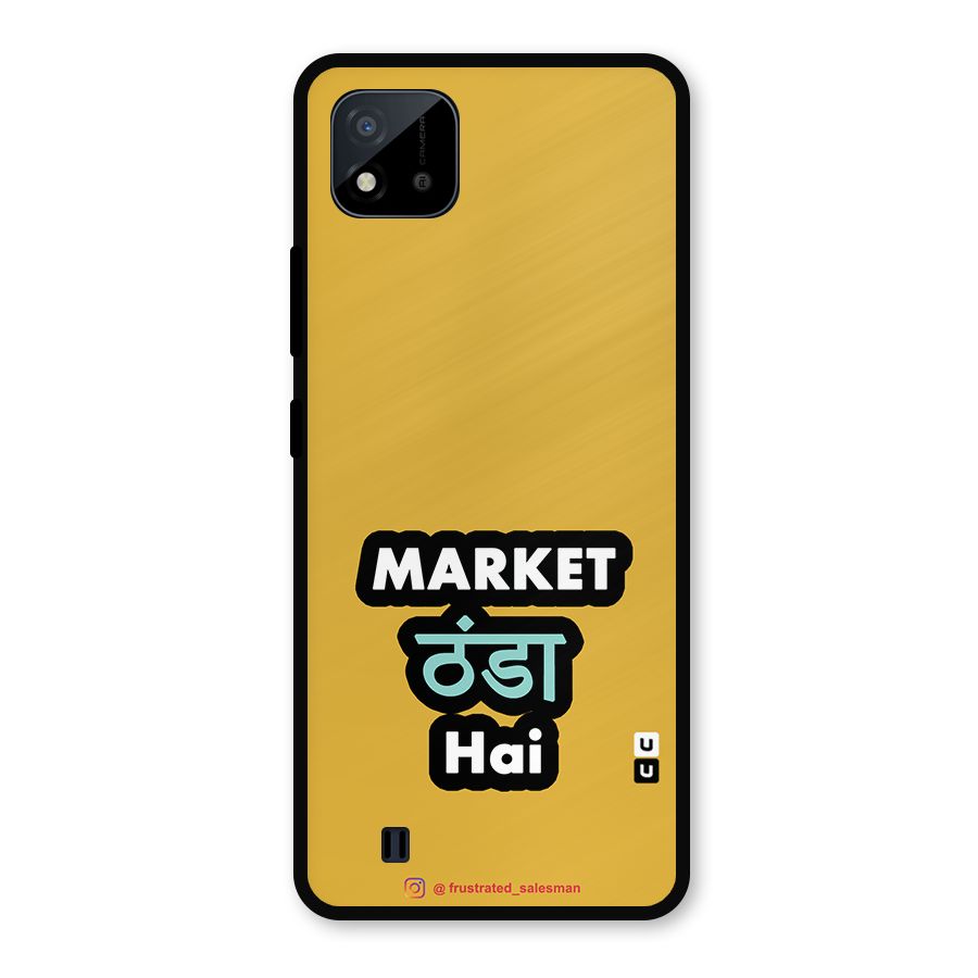 Market Thanda Hai Mustard Yellow Metal Back Case for Realme C11 2021