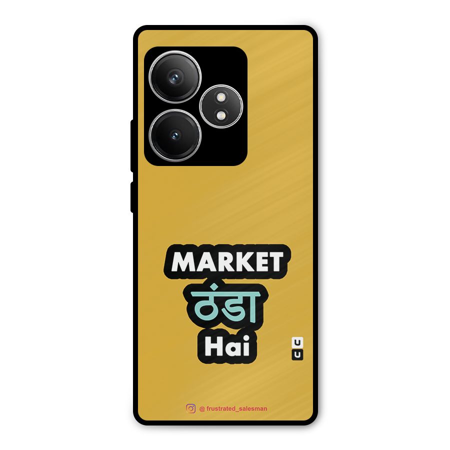 Market Thanda Hai Mustard Yellow Metal Back Case for Realme GT 6T