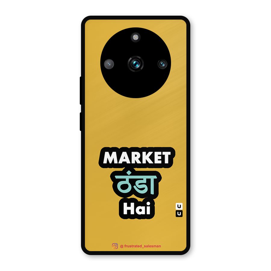 Market Thanda Hai Mustard Yellow Metal Back Case for Realme Narzo 60 Pro