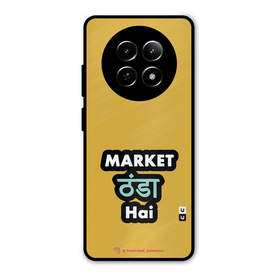Market Thanda Hai Mustard Yellow Metal Back Case for Realme Narzo 70x 5G