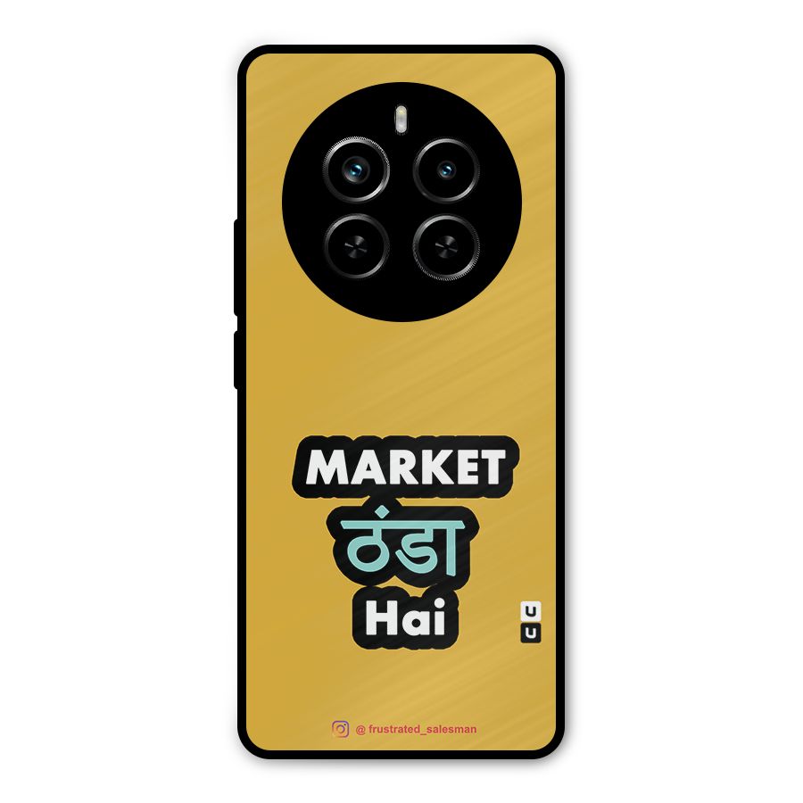 Market Thanda Hai Mustard Yellow Metal Back Case for Realme P1 Pro