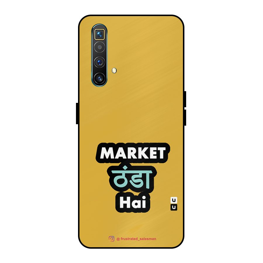 Market Thanda Hai Mustard Yellow Metal Back Case for Realme X3 SuperZoom