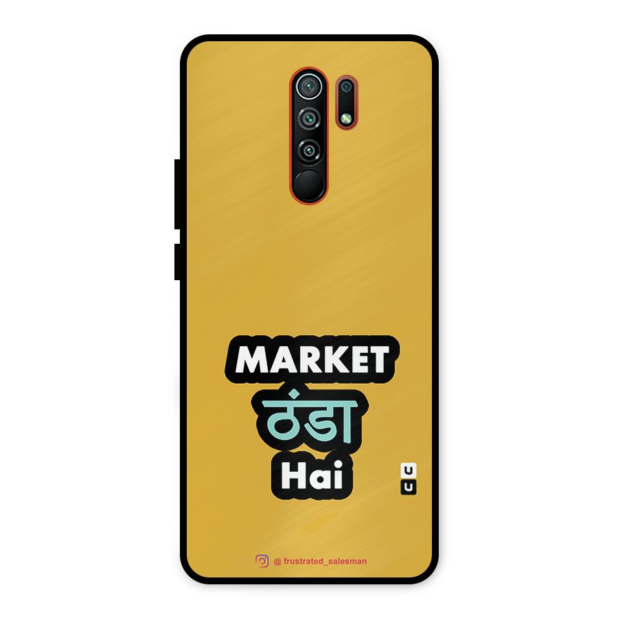 Market Thanda Hai Mustard Yellow Metal Back Case for Redmi 9 Prime