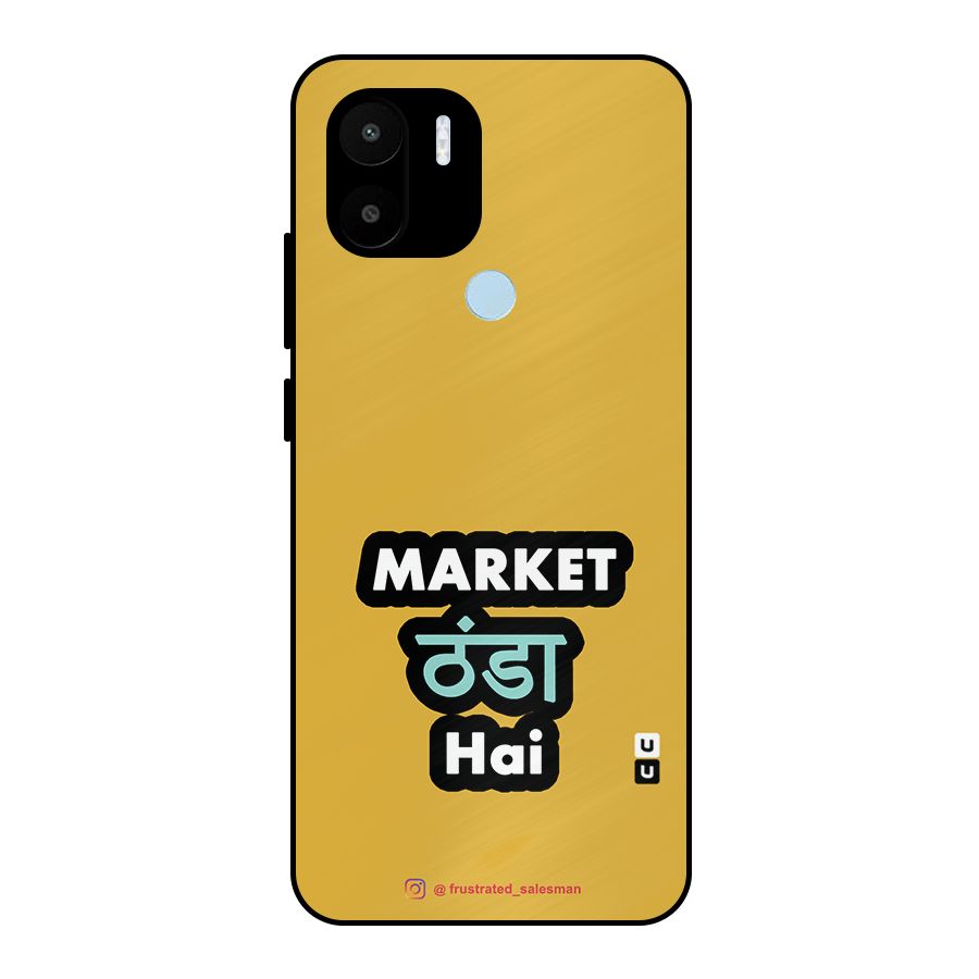 Market Thanda Hai Mustard Yellow Metal Back Case for Redmi A1+
