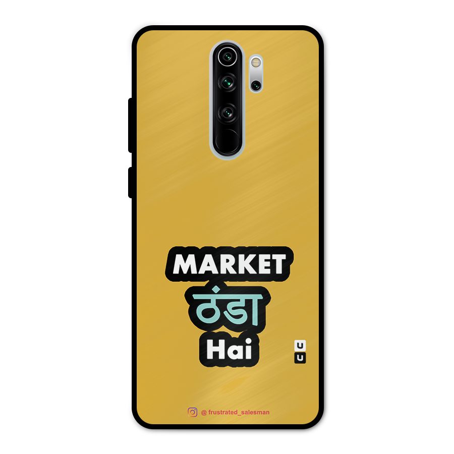 Market Thanda Hai Mustard Yellow Metal Back Case for Redmi Note 8 Pro