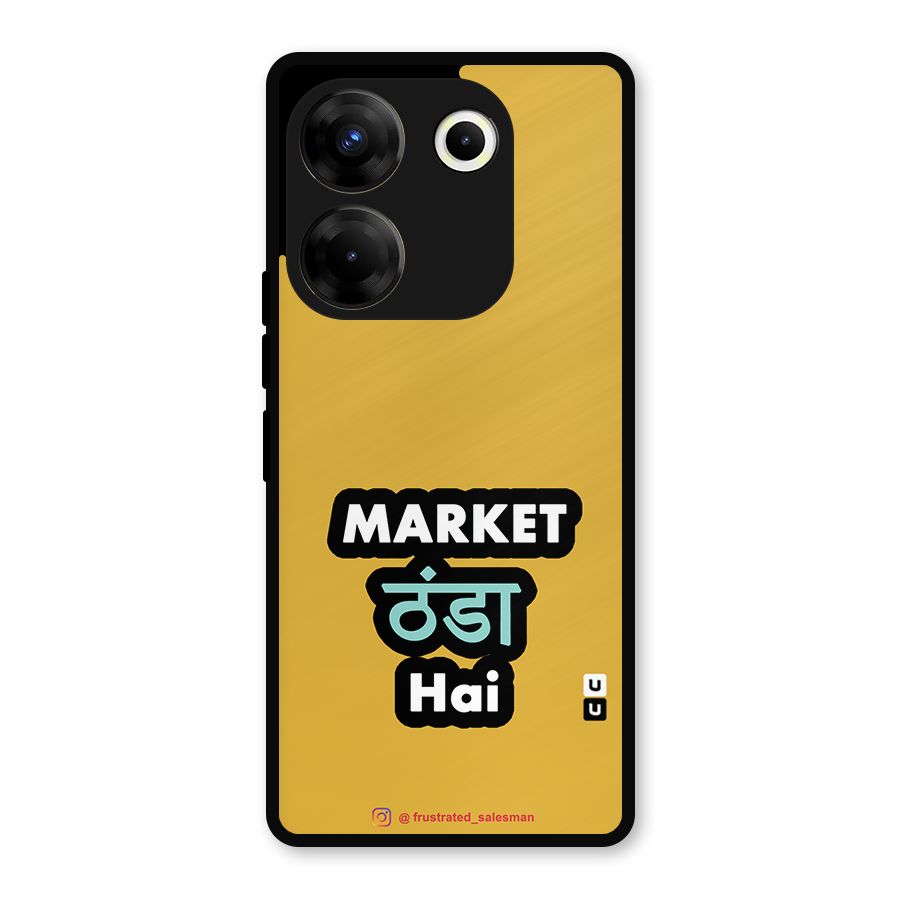 Market Thanda Hai Mustard Yellow Metal Back Case for Tecno Camon 20 Pro