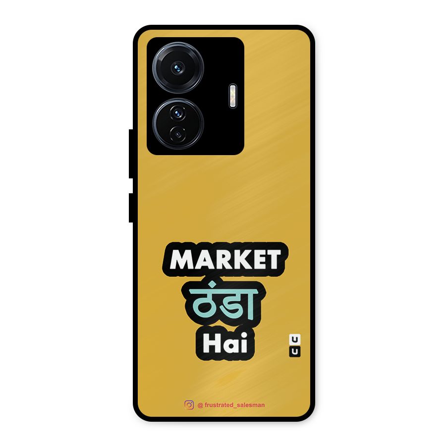 Market Thanda Hai Mustard Yellow Metal Back Case for Vivo T1 Pro