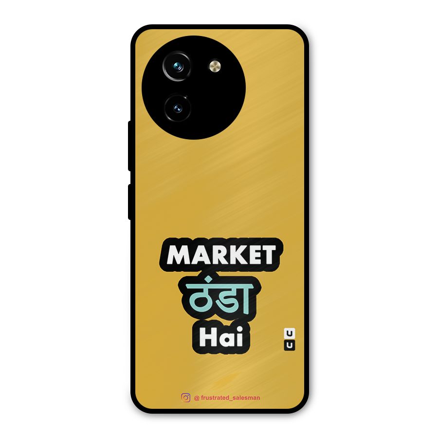 Market Thanda Hai Mustard Yellow Metal Back Case for Vivo T3x