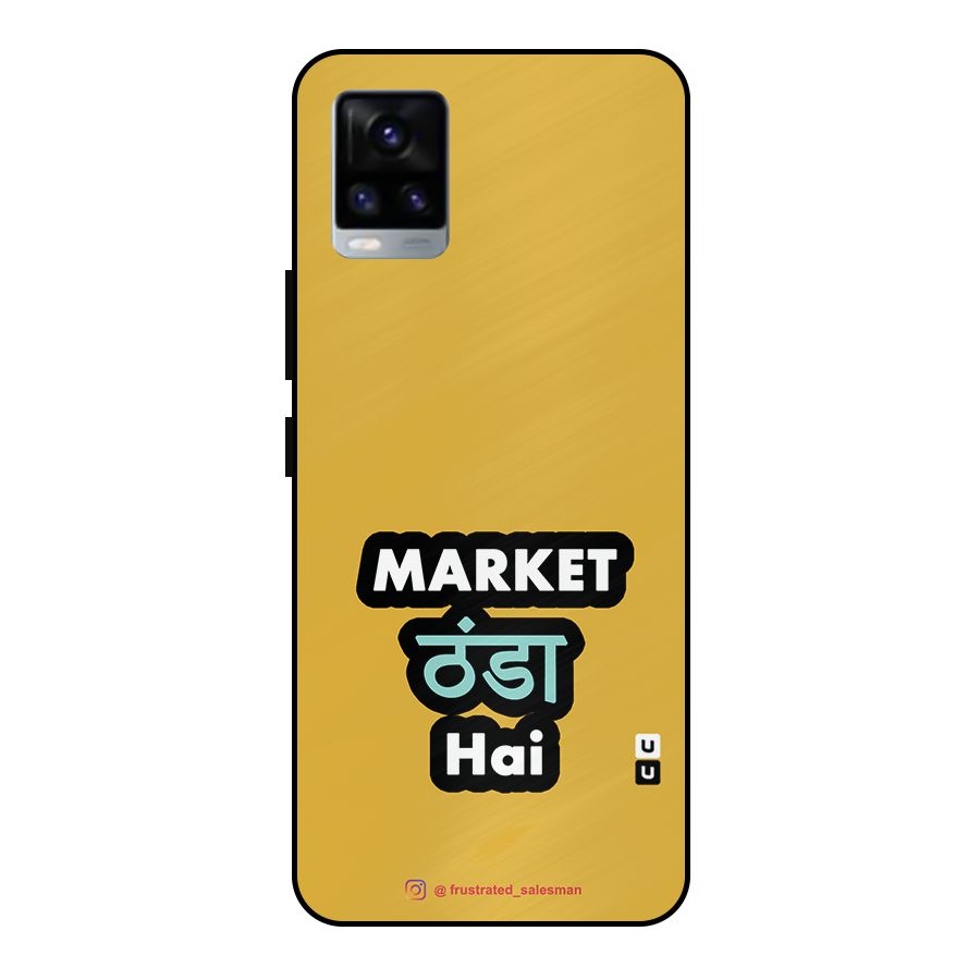 Market Thanda Hai Mustard Yellow Metal Back Case for Vivo V20