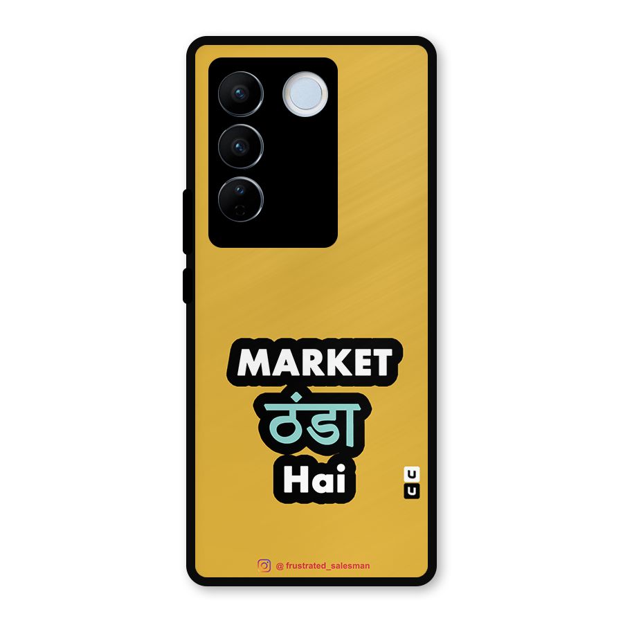 Market Thanda Hai Mustard Yellow Metal Back Case for Vivo V27