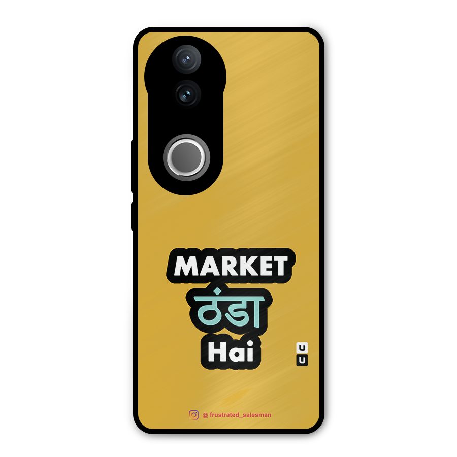 Market Thanda Hai Mustard Yellow Metal Back Case for Vivo V50e