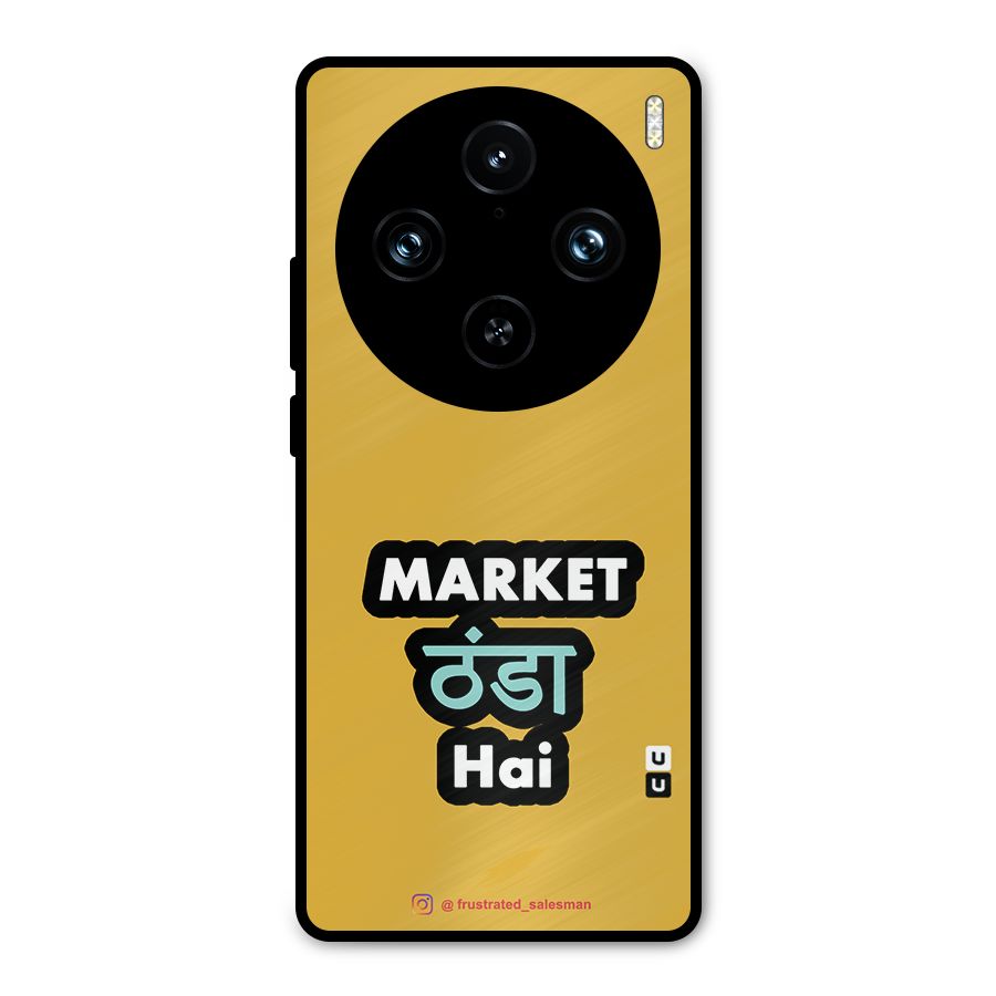Market Thanda Hai Mustard Yellow Metal Back Case for Vivo X100 Pro